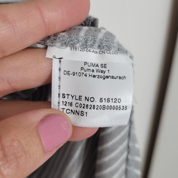 Puma Women's Gray & White Striped Sleeveless Thin Strap Tank Top Size M - Picture 5 of 10